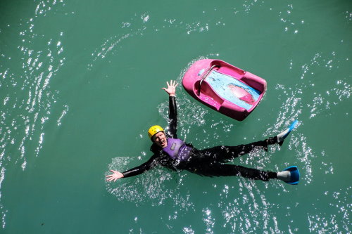 River sledging or surfing